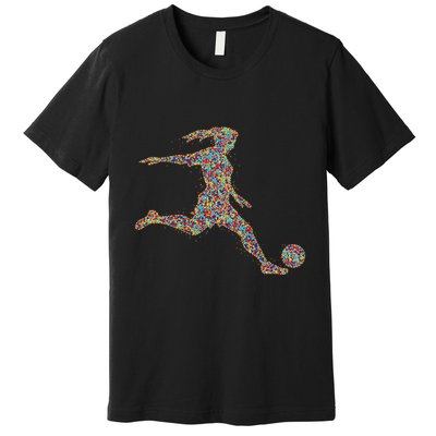 Soccer Women Girl Player Premium T-Shirt