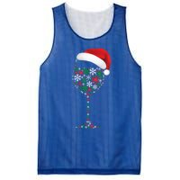 Snowflakes Wine Glass Santa Hat Christmas Wine Lovers Gift Mesh Reversible Basketball Jersey Tank