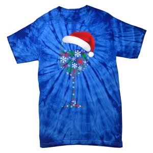 Snowflakes Wine Glass Santa Hat Christmas Wine Lovers Gift Tie-Dye T-Shirt