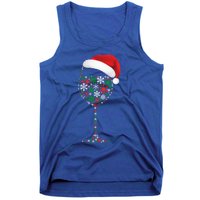 Snowflakes Wine Glass Santa Hat Christmas Wine Lovers Gift Tank Top