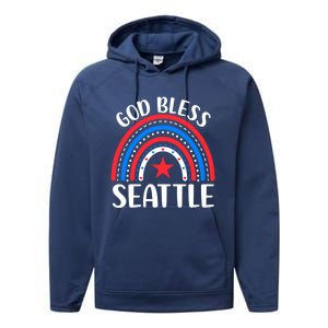 Seattle Washington Gift I Love Seattle Usa Gift Performance Fleece Hoodie