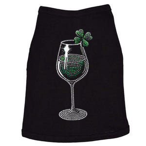 Shamrock Wine Glasses Drinking St Patricks Day Irish Women Doggie Tank