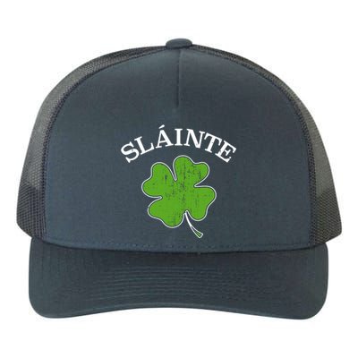 Slainte With Green Shamrock Clover For St Patricks Day Gift Yupoong Adult 5-Panel Trucker Hat