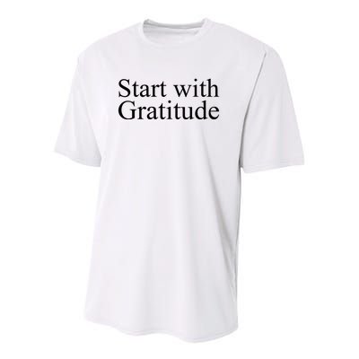 Start With Gratitude Youth Performance Sprint T-Shirt