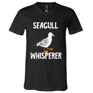 Seagull Whisperer Gull Beach Birds Harbour Albatros Terns V-Neck T-Shirt