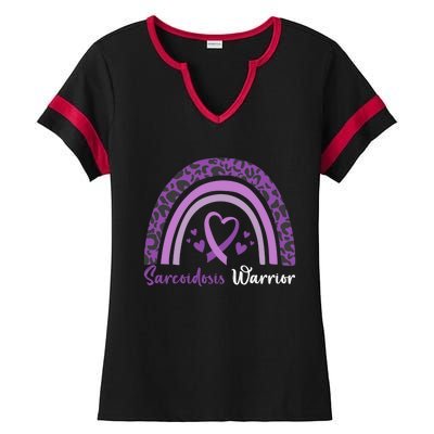 Sarcoidosis Warrior Gift Sarcoidosis Awareness Month Funny Gift Ladies Halftime Notch Neck Tee