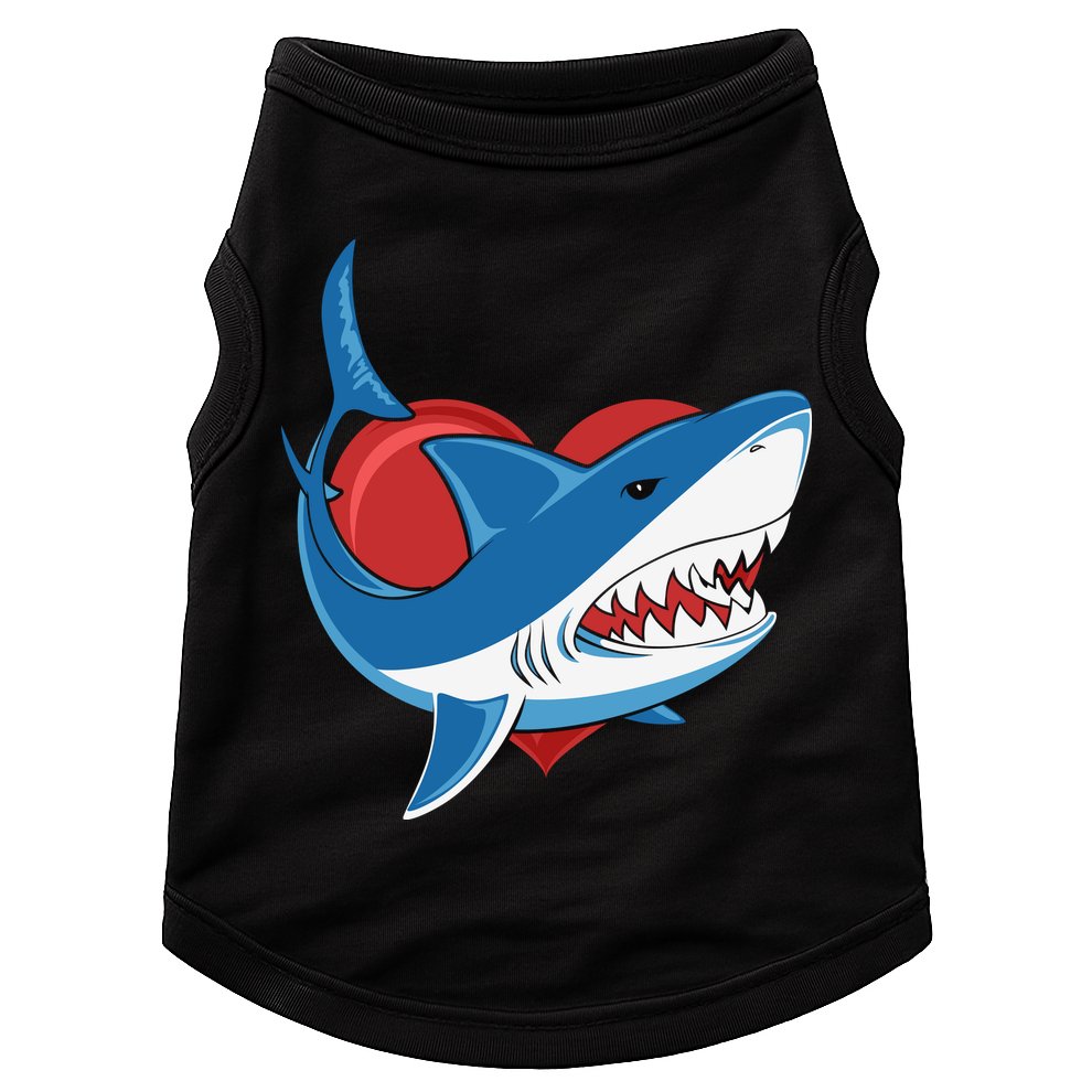 Shark With Heart, Shark Lovers Valentine Gift For Valentine Day Doggie Tank
