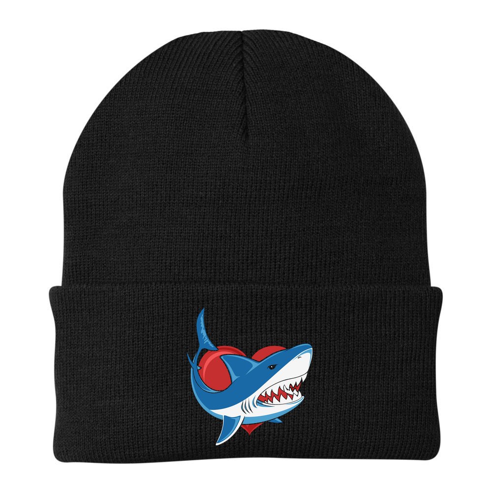 Shark With Heart, Shark Lovers Valentine Gift For Valentine Day Beanie