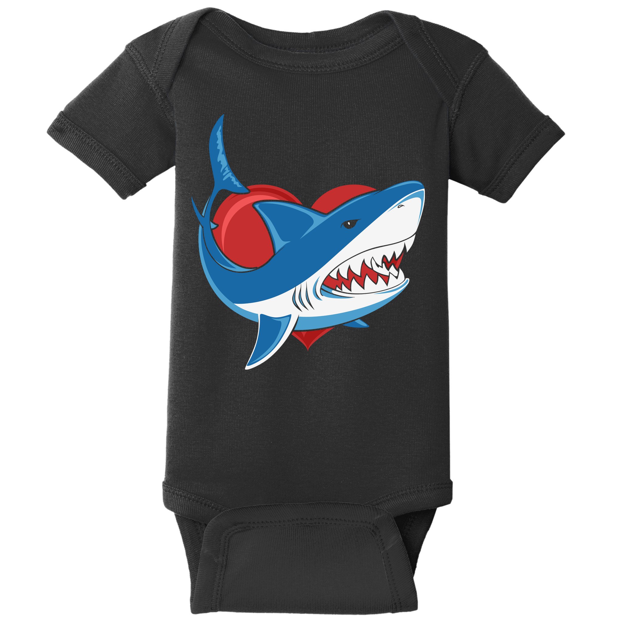 Shark With Heart, Shark Lovers Valentine Gift For Valentine Day Baby Bodysuit