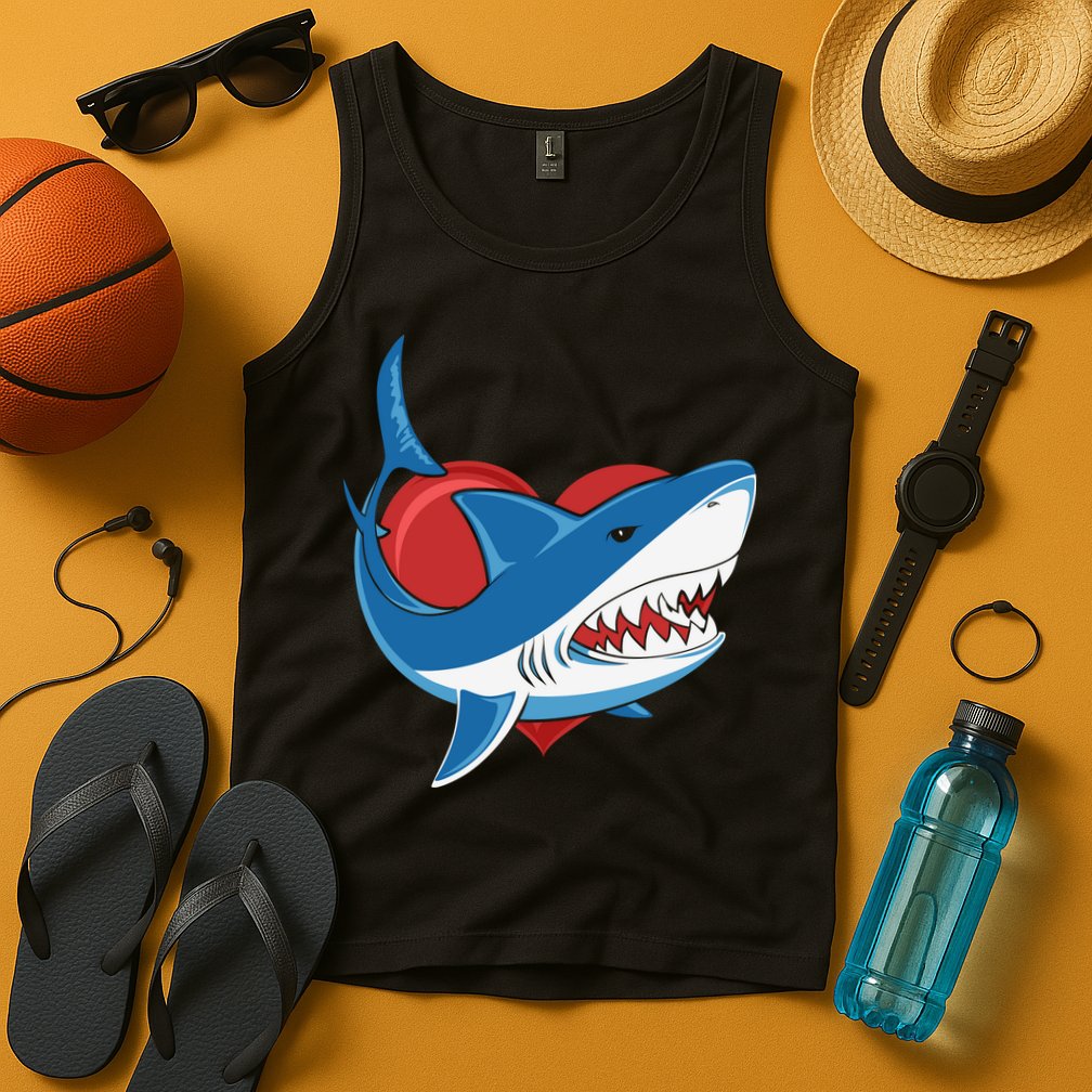 Shark With Heart, Shark Lovers Valentine Gift For Valentine Day Tank Top
