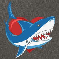 Shark With Heart, Shark Lovers Valentine Gift For Valentine Day Cotton Canvas Backpack