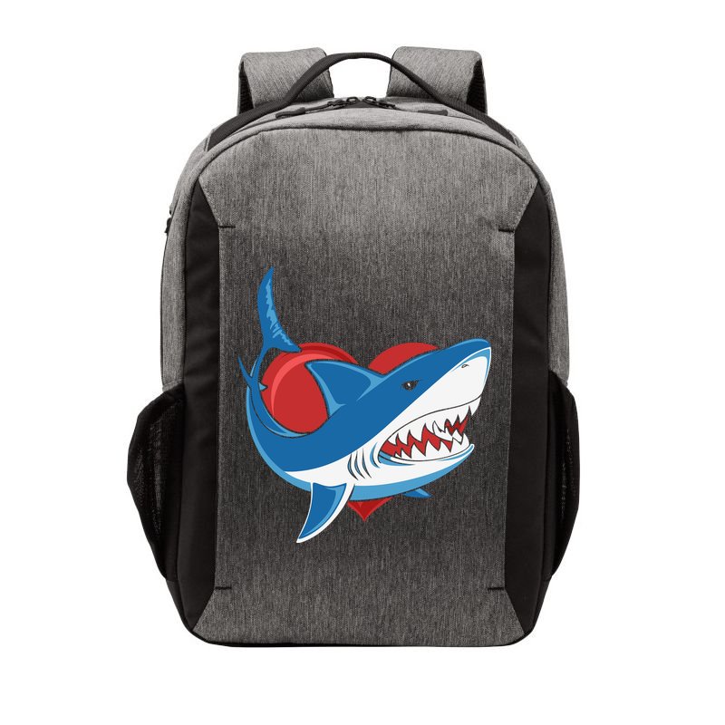 Shark With Heart, Shark Lovers Valentine Gift For Valentine Day Vector Backpack