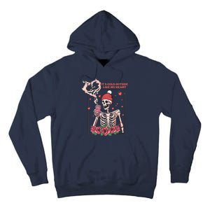 Skeleton With Hearts Drinking Coffee Valentine Valentine's Day Love Lover Couple Tall Hoodie