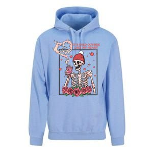 Skeleton With Hearts Drinking Coffee Valentine Valentine's Day Love Lover Couple Unisex Surf Hoodie