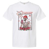 Skeleton With Hearts Drinking Coffee Valentine Valentine's Day Love Lover Couple Garment-Dyed Heavyweight T-Shirt