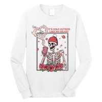 Skeleton With Hearts Drinking Coffee Valentine Valentine's Day Love Lover Couple Long Sleeve Shirt