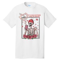 Skeleton With Hearts Drinking Coffee Valentine Valentine's Day Love Lover Couple Tall T-Shirt