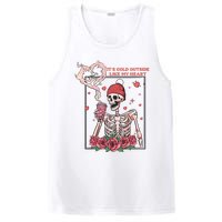 Skeleton With Hearts Drinking Coffee Valentine Valentine's Day Love Lover Couple PosiCharge Competitor Tank