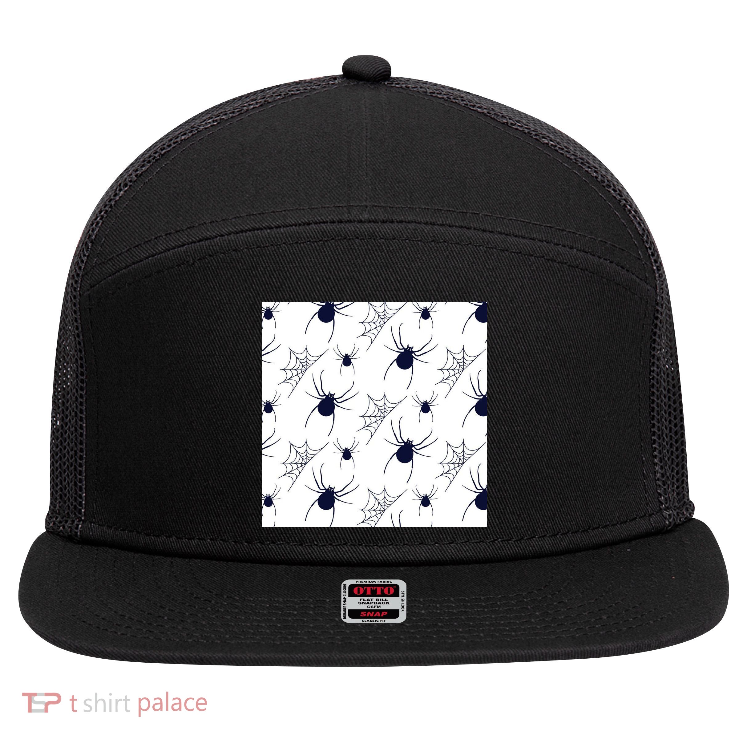 Spider Webs Halloween  7 Panel Mesh Trucker Snapback Hat