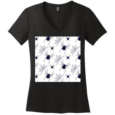 Spider Webs Halloween  Women's V-Neck T-Shirt