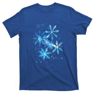 Snowflakes Winter Holiday Icy Crystals Theme Snow Gift T-Shirt