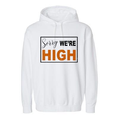 Sorry Were High Garment-Dyed Fleece Hoodie