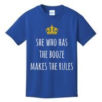 She Who Has The Booze Makes The Rules Funny Bartender Gift Kids T-Shirt