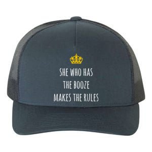 She Who Has The Booze Makes The Rules Funny Bartender Gift Yupoong Adult 5-Panel Trucker Hat