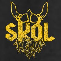 Skol With Helmet And Beard Distressed 7 Panel Mesh Trucker Snapback Hat
