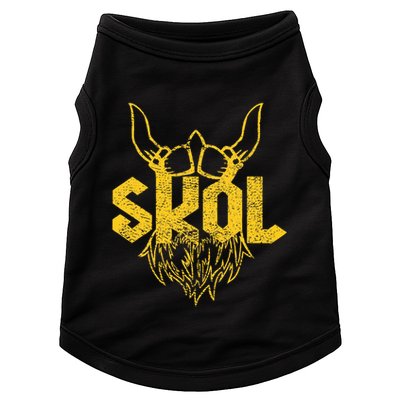 Skol With Helmet And Beard Distressed Doggie Tank