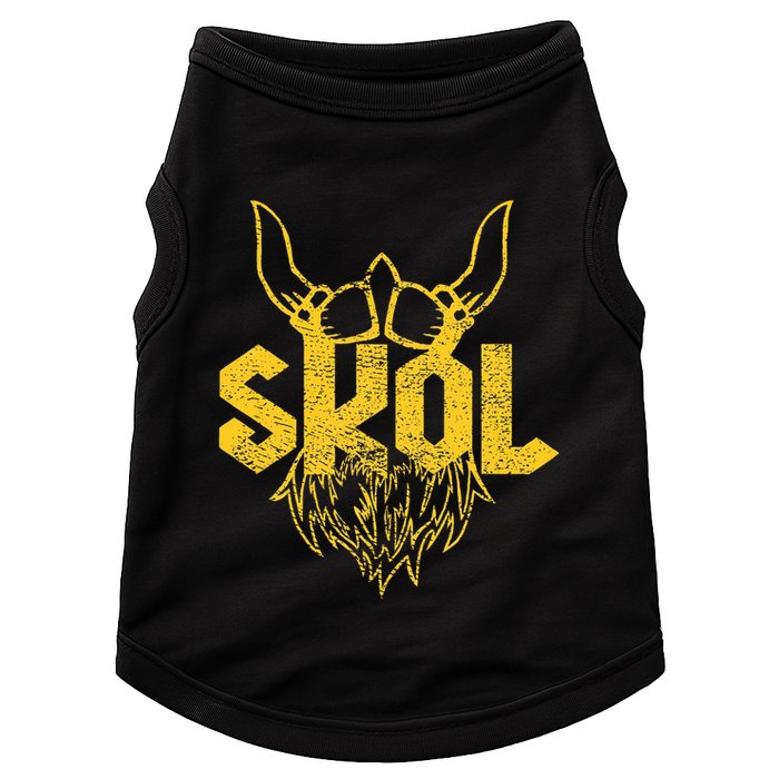 Skol With Helmet And Beard Distressed Doggie Tank