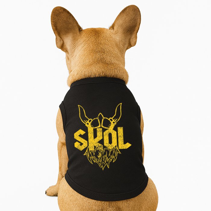 Skol With Helmet And Beard Distressed Doggie Tank