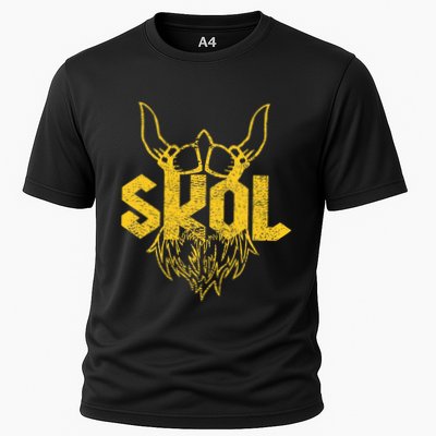Skol With Helmet And Beard Distressed Performance Shirt