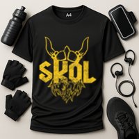 Skol With Helmet And Beard Distressed Performance Shirt