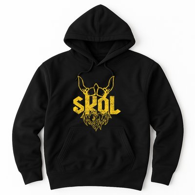 Skol With Helmet And Beard Distressed Hoodie