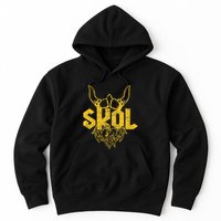 Skol With Helmet And Beard Distressed Hoodie