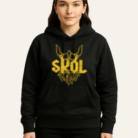 Skol With Helmet And Beard Distressed Hoodie