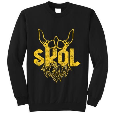 Skol With Helmet And Beard Distressed Sweatshirt
