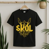 Skol With Helmet And Beard Distressed T-Shirt