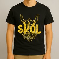 Skol With Helmet And Beard Distressed T-Shirt