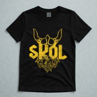 Skol With Helmet And Beard Distressed T-Shirt