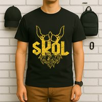 Skol With Helmet And Beard Distressed T-Shirt