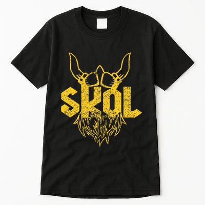 Skol With Helmet And Beard Distressed Tall T-Shirt