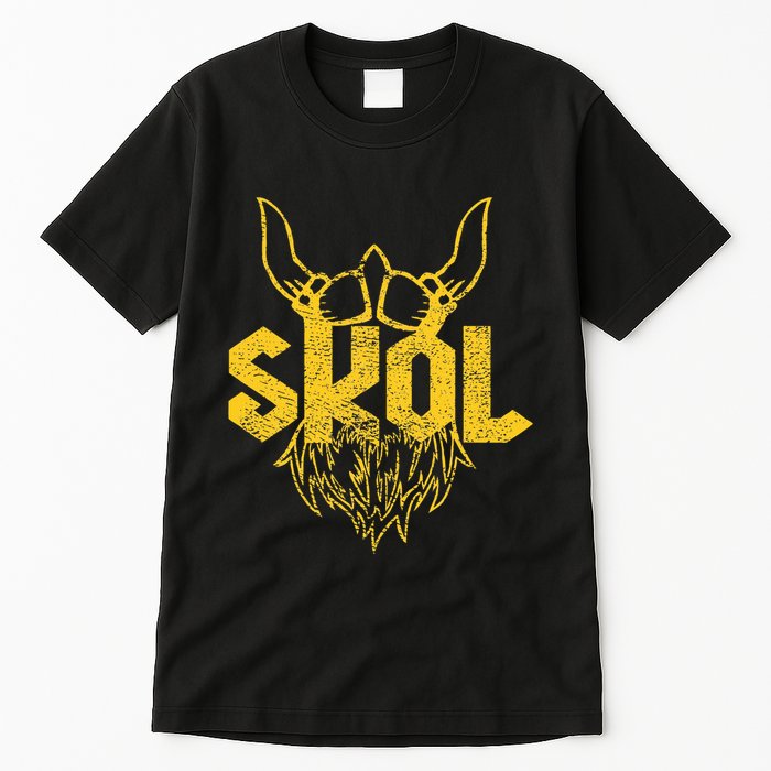 Skol With Helmet And Beard Distressed Tall T-Shirt