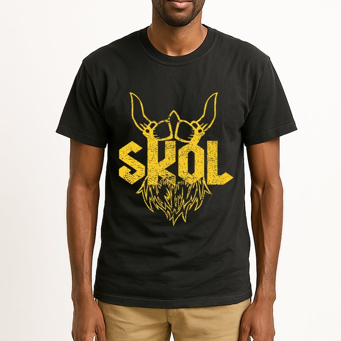 Skol With Helmet And Beard Distressed Tall T-Shirt