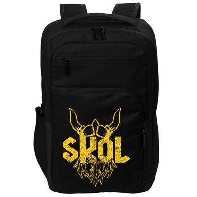 Skol With Helmet And Beard Distressed Impact Tech Backpack
