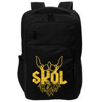 Skol With Helmet And Beard Distressed Impact Tech Backpack