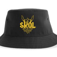 Skol With Helmet And Beard Distressed Sustainable Bucket Hat