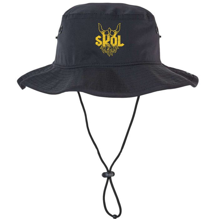 Skol With Helmet And Beard Distressed Bucket Hat