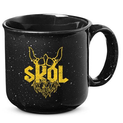 Skol With Helmet And Beard Distressed 15oz Campfire Ceramic Mug